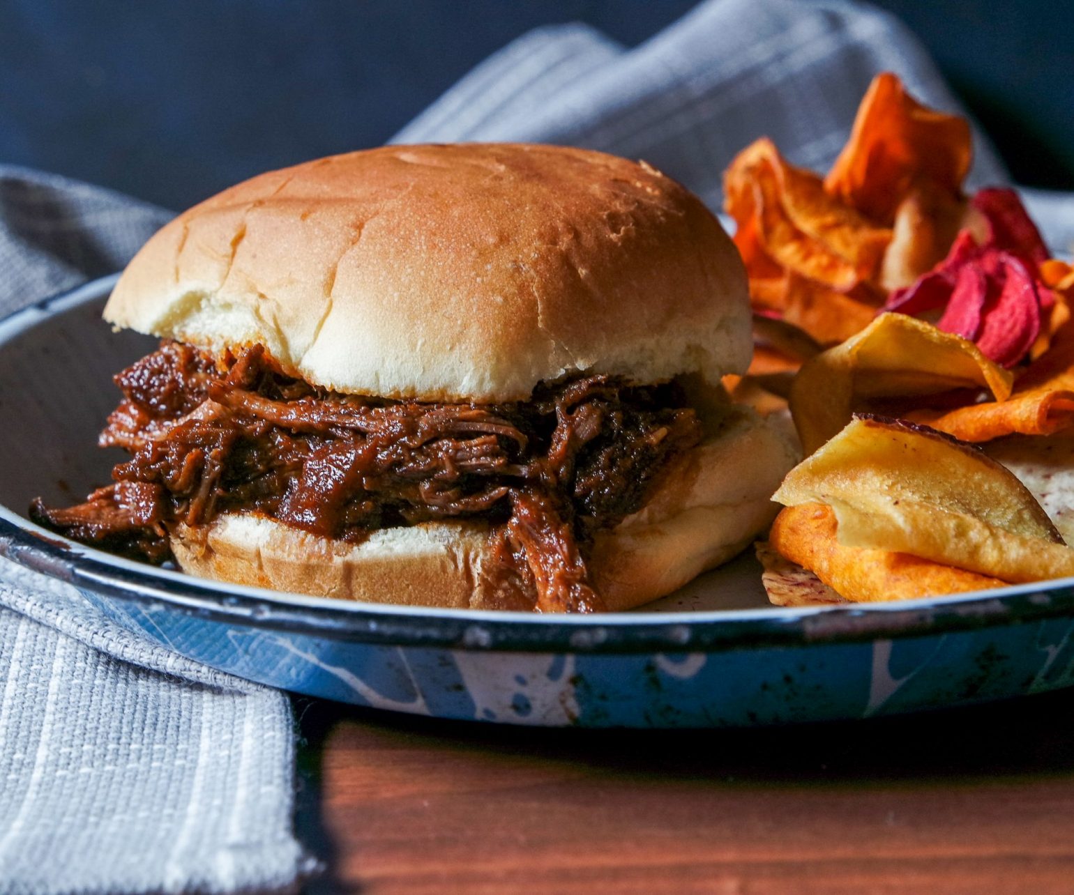 Beer-Braised Shredded Beef Sandwiches