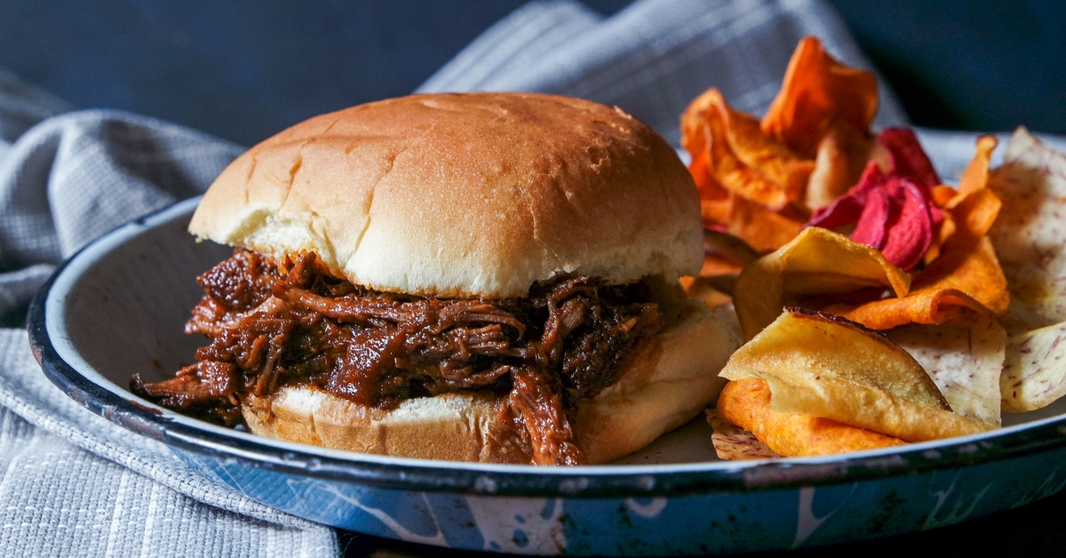 Beer Braised Shredded Beef Sandwiches