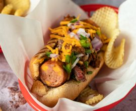 Brisket Chili Sausage Dog