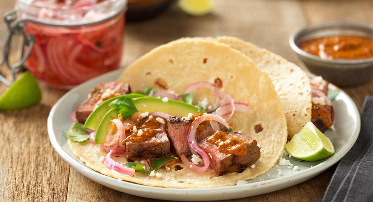 Adobo beef tacos