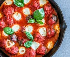 Cheesy Beef Meatball Bake