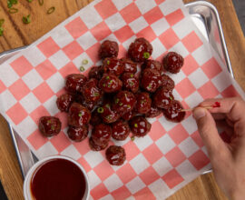 Smoked Meatballs with BBQ Glaze