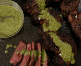 Brazilian Picanha Skewers with Chimichurri Sauce