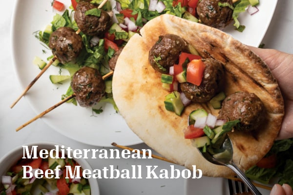 mediterranean beef meatball kabob