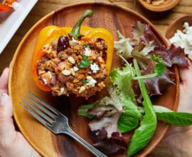 Mediterranean Beef-Stuffed Bell Peppers
