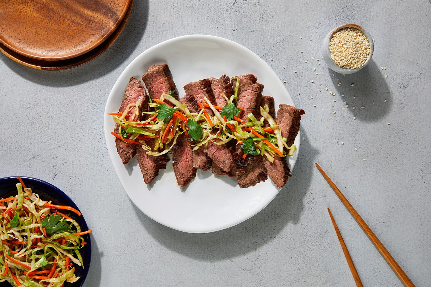 Soy-Glazed Flank Steak with Asian Slaw