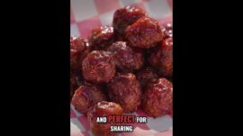 Smoked Meatballs with Sticky Barbecue Glaze