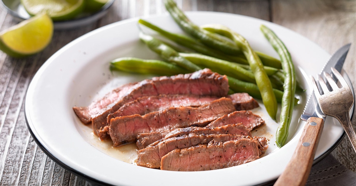 Tangy lime grilled top round steak