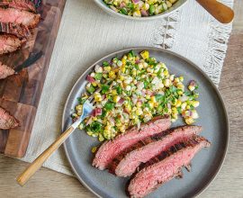 Citrus-Marinated Flank Steak with Roasted Corn Salsa