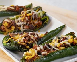 Air Fryer Tex Mex Beef Stuffed Poblanos