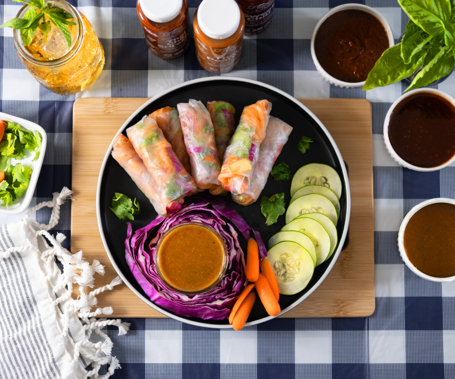 Sweet Chili Steak Spring Rolls