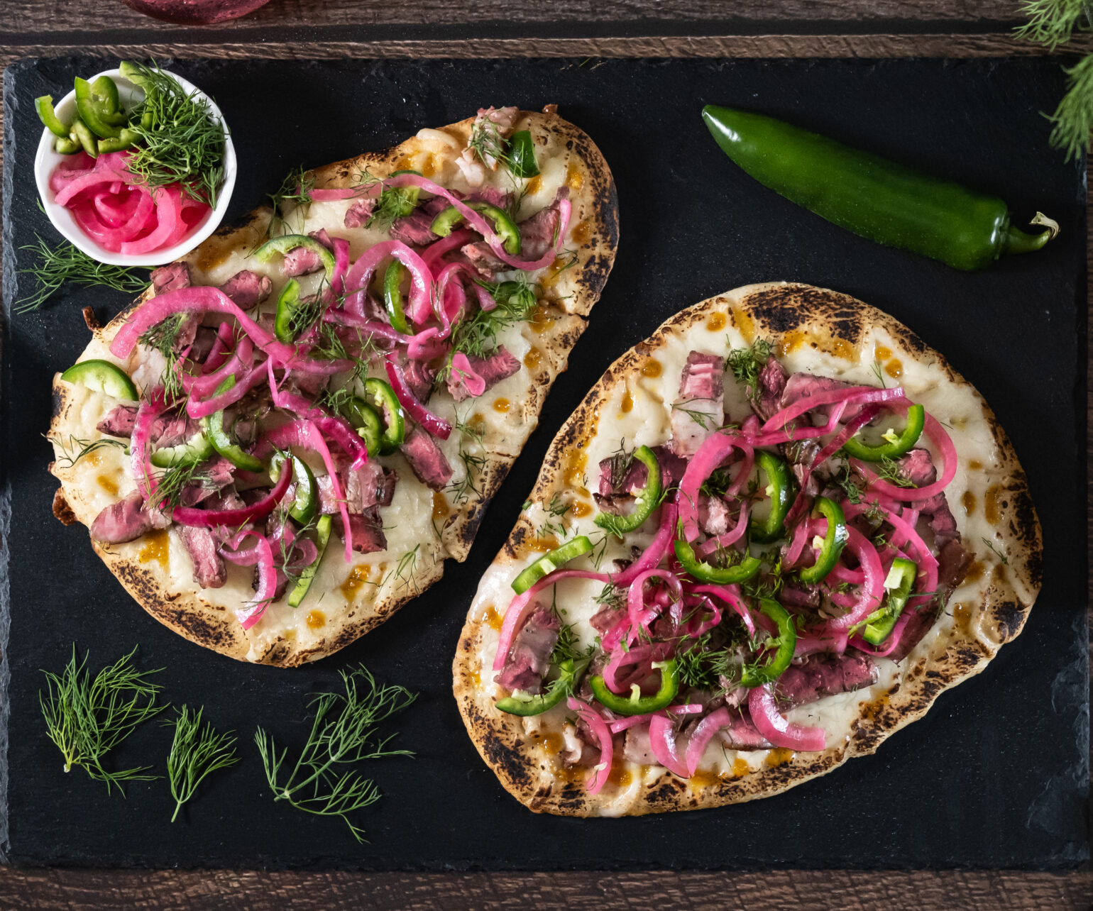 Thai Peanut Naan Bread Pizza
