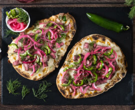 Thai Peanut Naan Bread Pizza