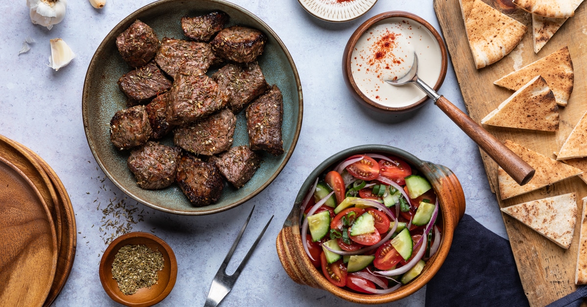 Air fryer za'atar steak bites