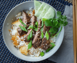 Szechuan Skirt Steak with Crispy Rice