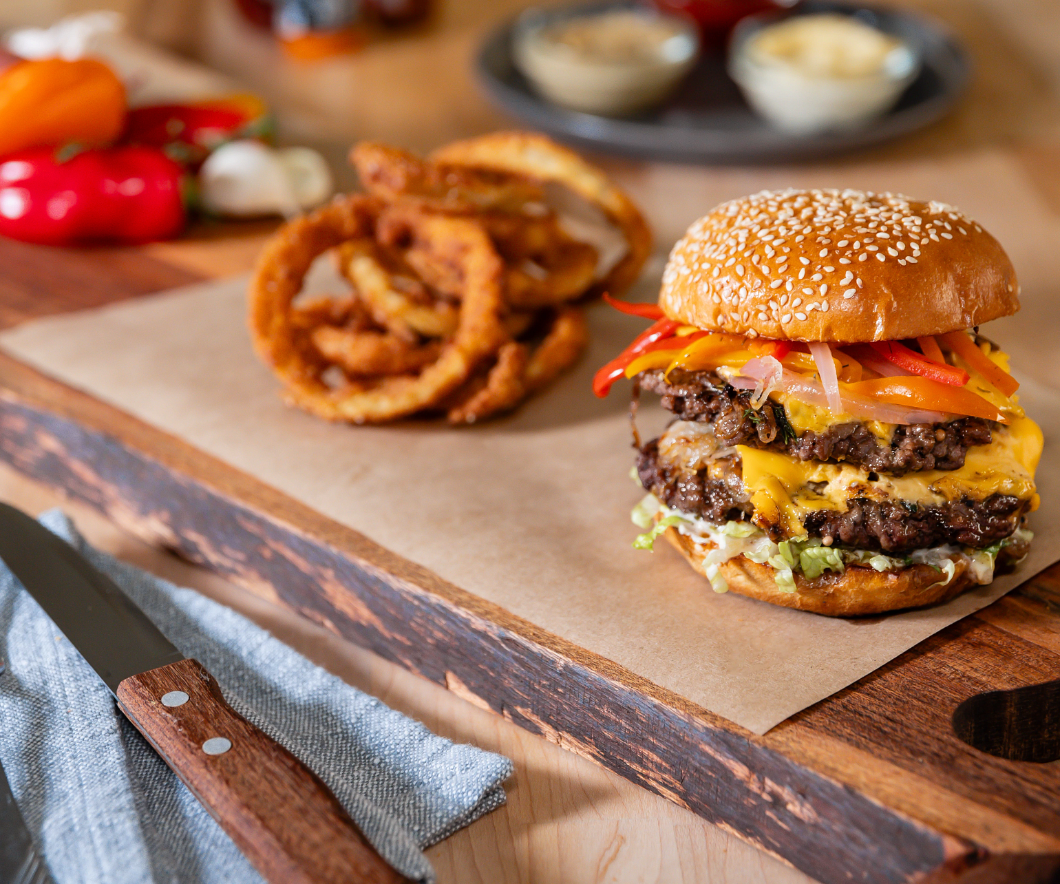 Smashburgers with Onion