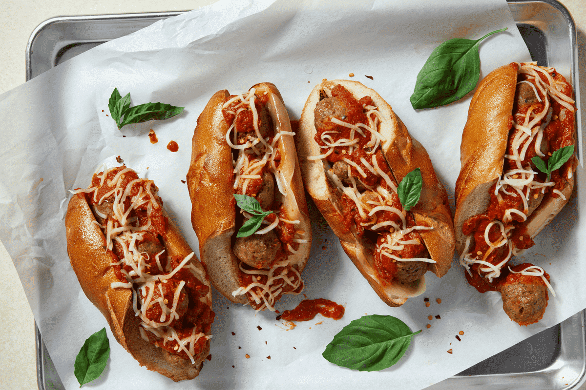 Smoked Beef Meatball Subs